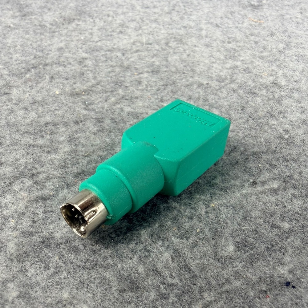 Microsoft USB to PS/2 Adapter Green Female USB Type A to PS/2 Male Mouse Adapter